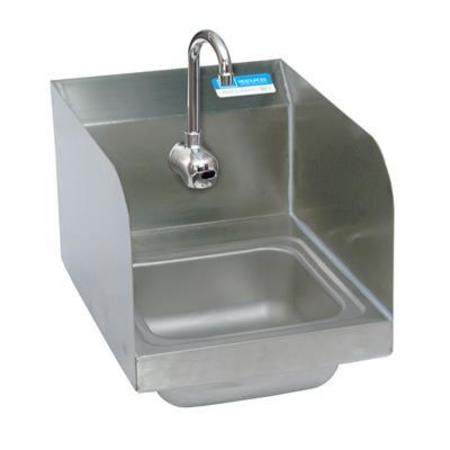 BK RESOURCES Space Saver Hand Sink W/Side Splashes, Sensor Faucet 1 Hole 9"x9"x5" BKHS-W-SS-1-SS-P-G